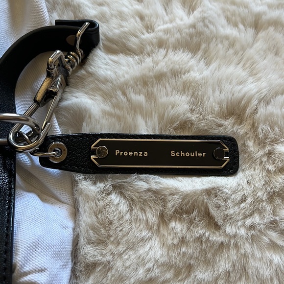 Proenza Schouler PS1 Medium Satchel Bag in Linen & Black Leather - Picture 6 of 12